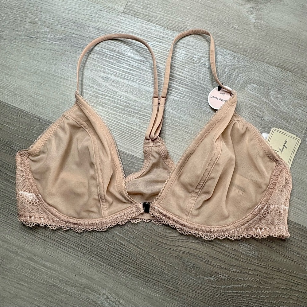 Forever 21 New With Tags Nude Front Closure Racerback Bra Size 34D